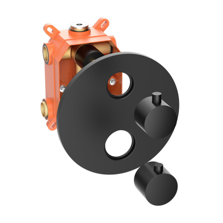 Душевая система скрытого монтажа с термостатом Vincea VSFW-101TMB черная матовая фото