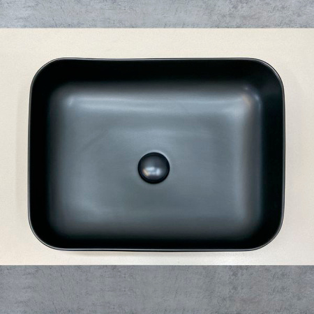 Накладная раковина Comforty T-Y9378MB 00-00000122 50x39 черная матовая фото