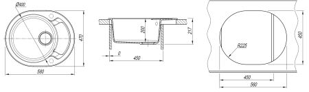 Кухонная мойка БЕРТА 580 Dr. Gans 25.040.B0580 серый фото