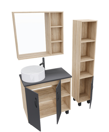 Тумба под раковину Grossman Флай 80 108002 серая фото