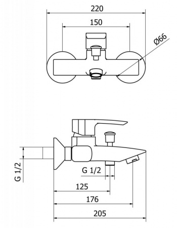 Смеситель для ванны с душем Cezares Lillia LILLIA-VM-01-Cr фото