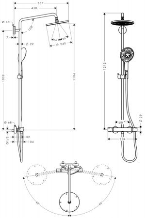 Душевая система (стойка) Hansgrohe Raindance Select Showerpipe 240 27115000 фото