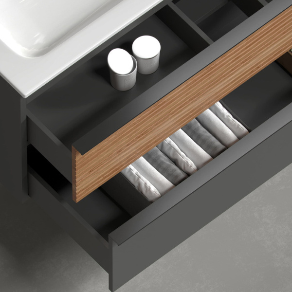 Тумба под раковину Sancos Delta DL120GR дуб красный/графит фото