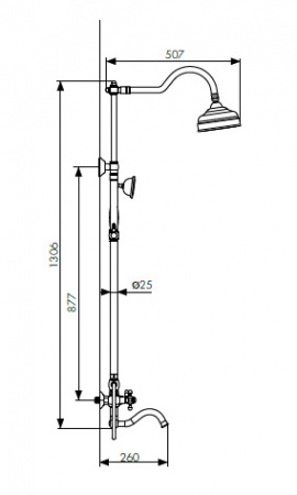 Душевая система (стойка) Kaiser Carlson Style 44482-1/44282-1 бронза фото