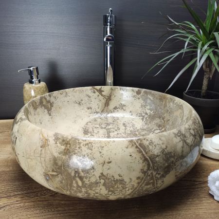 Раковина из мрамора Indo Donut Champur Medium DM-00236 фото