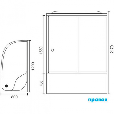 Душевая кабина Royal Bath ВК RB8120BK3-BT-CH 120x80 R фото
