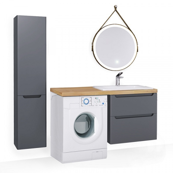 Тумба для ванной комнаты Jorno Wood Wood.K2.120/P/GR серый фото