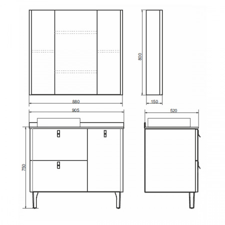 Тумба Comforty Сорренто-90 c раковиной Comforty 9110 фото