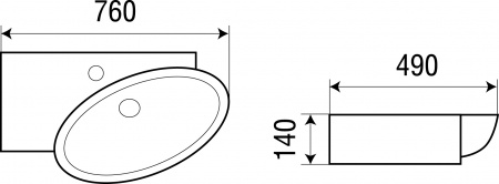 Раковина WeltWasser Aisbach AISBACH 5093L 76х49 фото