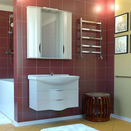 Тумба Bas Опера с раковиной Dreja Лагуна 85 см фото