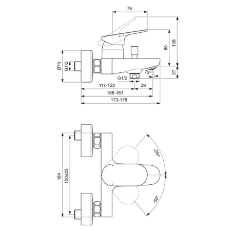 Смеситель для ванны с душем Ideal Standard Ceralife BE029AA фото