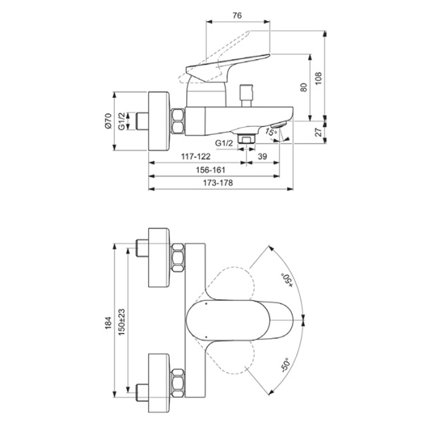 Смеситель для ванны с душем Ideal Standard Ceralife BE029AA фото