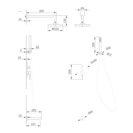 Душевая система скрытого монтажа Abber Emotion AF8817G матовое золото фото