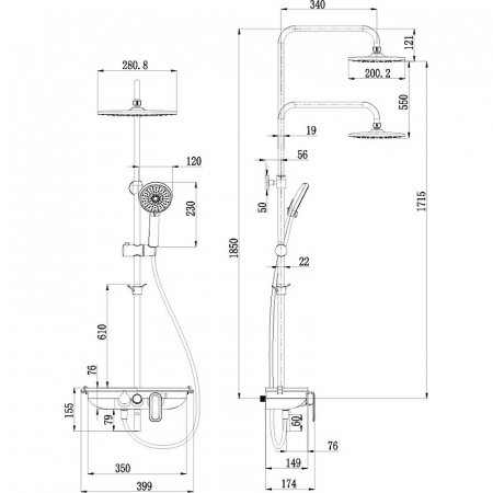 Душевая система (стойка) Lemark Tropic LM7012C фото