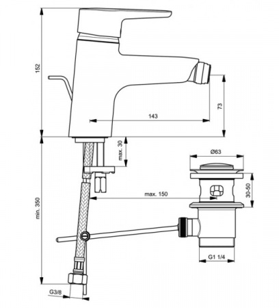 Смеситель для биде Ideal Standard Connect Blue B9920AA фото