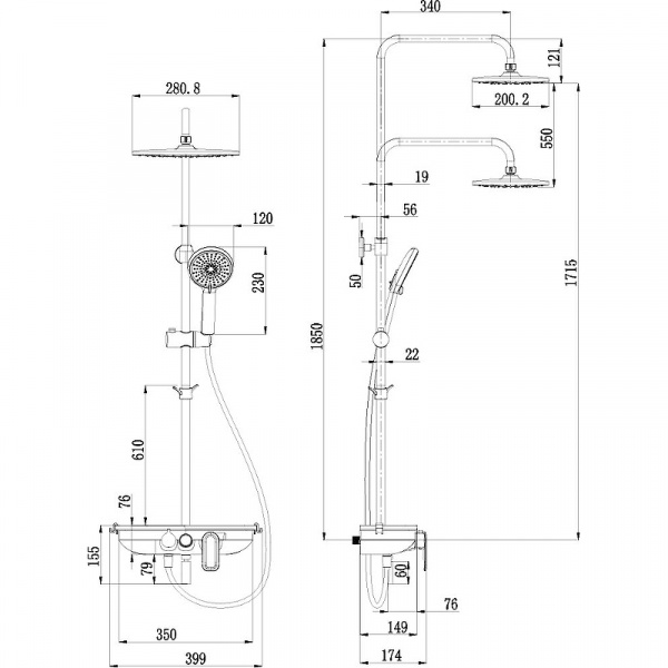 Душевая система (стойка) Lemark Tropic LM7012C фото