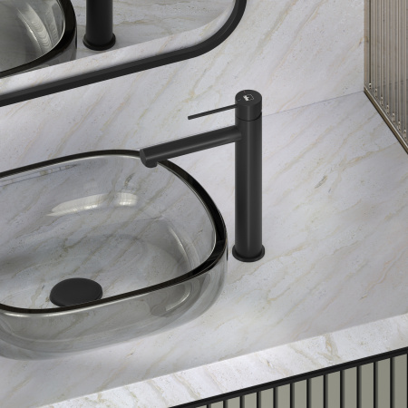 Высокий смеситель для раковины Timo Saona 2311/03F Черный фото