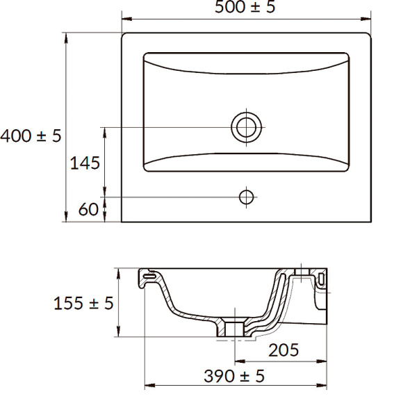 Раковина Alvaro Banos Cersanit Como 50 S-UM-COM50/1-w фото