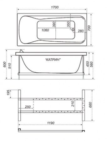 Акриловая ванна Triton Катрин 170х70 фото