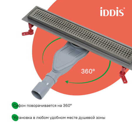 Душевой лоток с решеткой Iddis Perfex 975B6GM20DZ графит фото