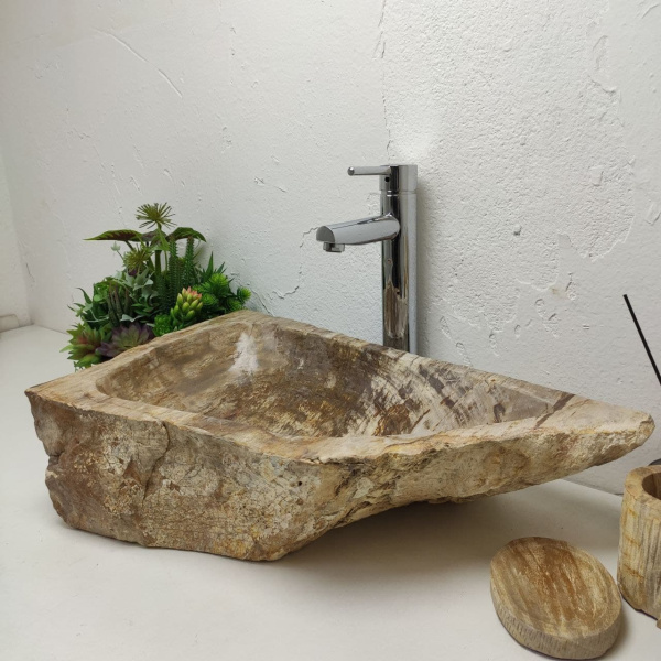 Накладная раковина из окаменелого дерева Fossil Basin OD-01243 (58*36*15) фото