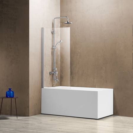 Шторка на ванну распашная Vincea VSB-11800CL прозрачное стекло фото