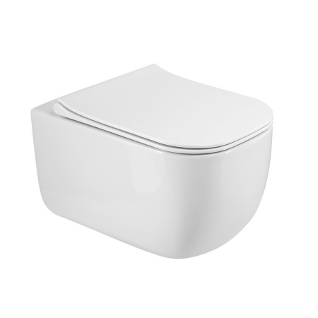 Унитаз подвесной безободковый Art&Max Monza AM232CHR/SC с сиденьем фото