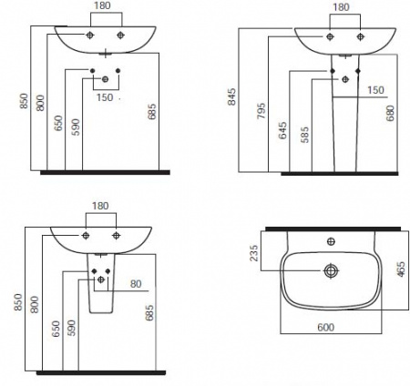 Пьедестал для раковины Am.Pm Serenity/Inspire C504910WH фото
