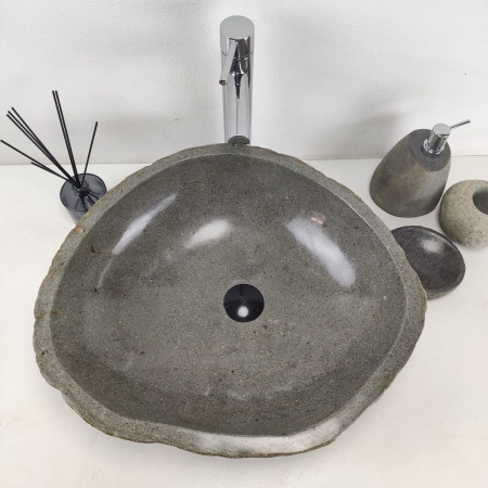 Накладная раковина из речного камня RS0970 (54*47*16) фото