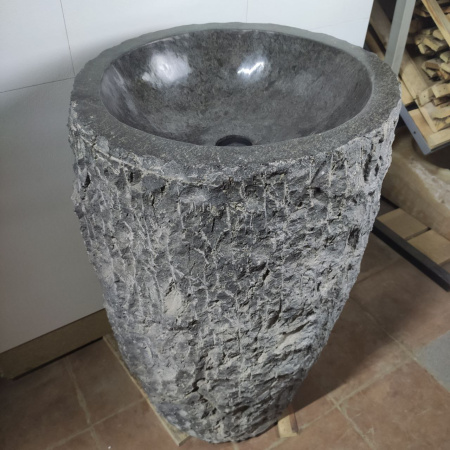 Раковина напольная из мрамора Black MN-01497 (57*57*90) фото