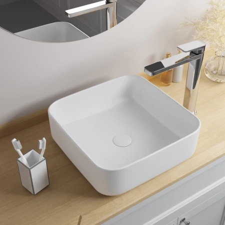 Накладная раковина Iddis Bridge BRIWM04i27 39x39 белая матовая фото