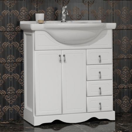 Тумба напольная Opadiris Клио 75 00-00002831 белая матовая фото