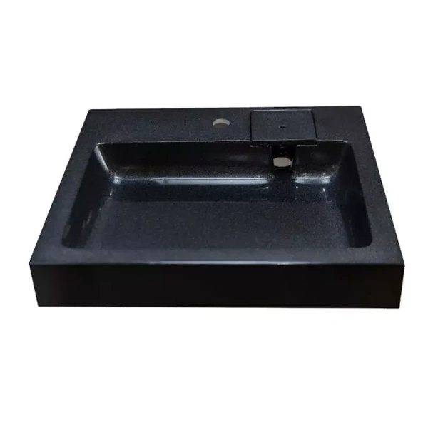 Раковина над стиральной машиной с кронштейнами Stella Polar Солярис SP-00001340 60x55 черный металлик фото