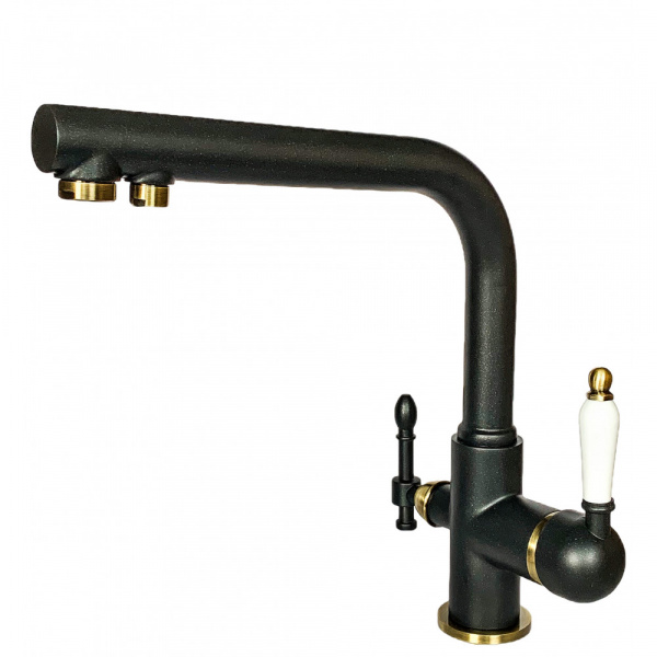 Смеситель для кухни с подключением фильтра Milacio Castellon Ceramic MC.512.ABR антрацит/бронза фото