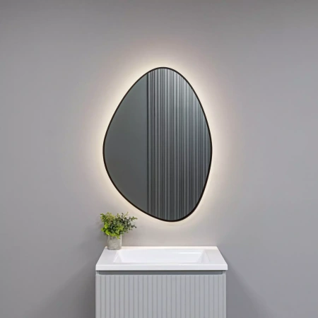 Зеркало с подсветкой AQUAme Lucas AQM9110B 60x85 черное фото