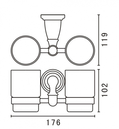 Два стакана для зубных щеток Art&Max Bianchi AM-E-2602-D-Br бронза фото