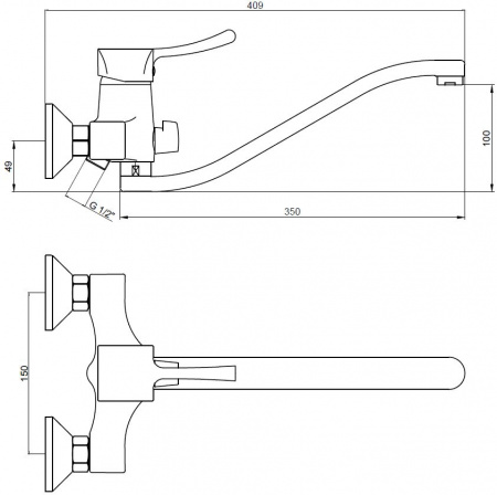 Смеситель для ванны с душем Kaiser Verona 29055В фото