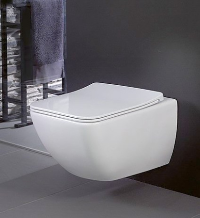 Подвесной унитаз безободковый Villeroy & Boch Venticello 4611RL01 с сиденьем фото