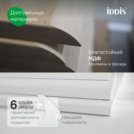 Тумба с раковиной Iddis Cloud X CLX80W0i95K 80 см, белый глянец фото