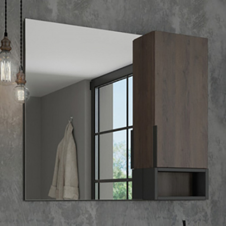 Зеркало-шкаф Comforty Франкфурт-90 дуб шоколадно-коричневый фото