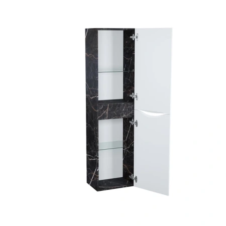 Шкаф пенал Iddis Cloud CLO40B0i97 белый/черный мрамор фото