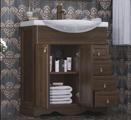 Мебель для ванной Opadiris Клио 75 орех антикварный фото