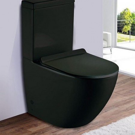 Унитаз напольный с бачком CeramaLux NC 2166-1MB черный матовый фото