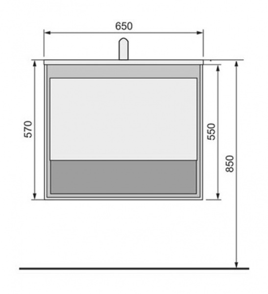 Тумба с раковиной Jorno Glass Gla.01.62/P/W 62 см фото