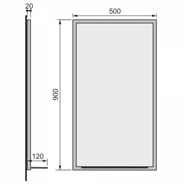 Зеркало подвесное Jorno Steal Ste.02.50/Pld/B 50 см фото