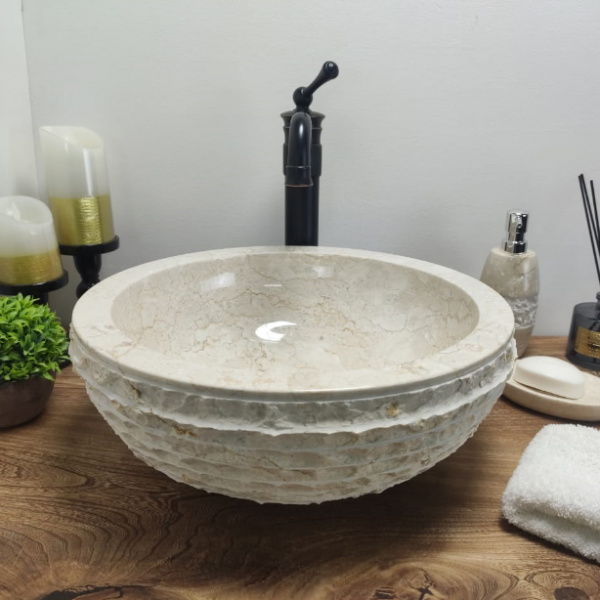Раковина из мрамора Indo Bowl Marmo Cream Small BM-00036 фото