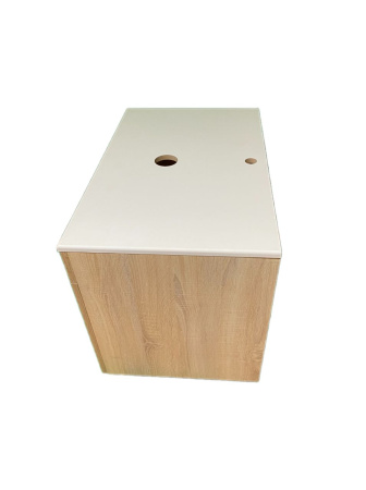 Тумба под раковину Sintesi Style STL.W7817 столешница белая / дуб сонома фото