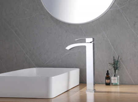 Высокий смеситель для раковины Abber Wasserfall AF8611 хром фото