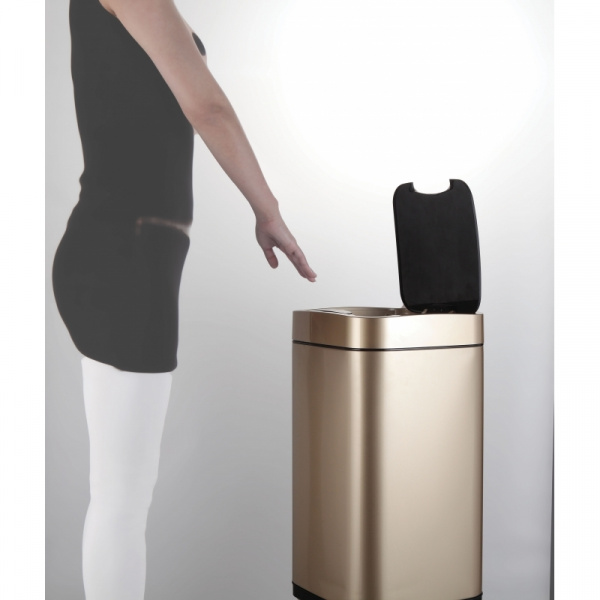 Сенсорное мусорное ведро для ванной WeltWasser WW RONE CG 35L шампань золото фото