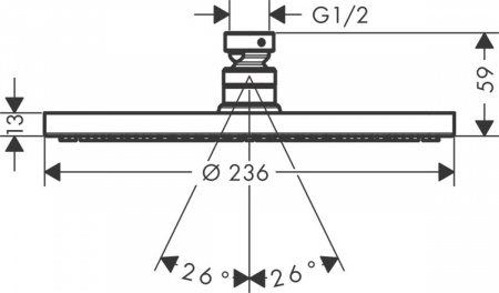 Верхний тропический душ Hansgrohe Raindance S240 1jet PowderRain 27623000 фото
